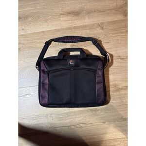 Wenger Laptop Bag The Angle Black Burgundy Computer Case w/ Shoulder Strap